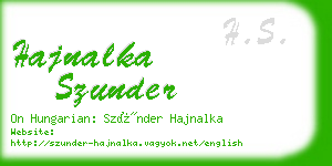 hajnalka szunder business card